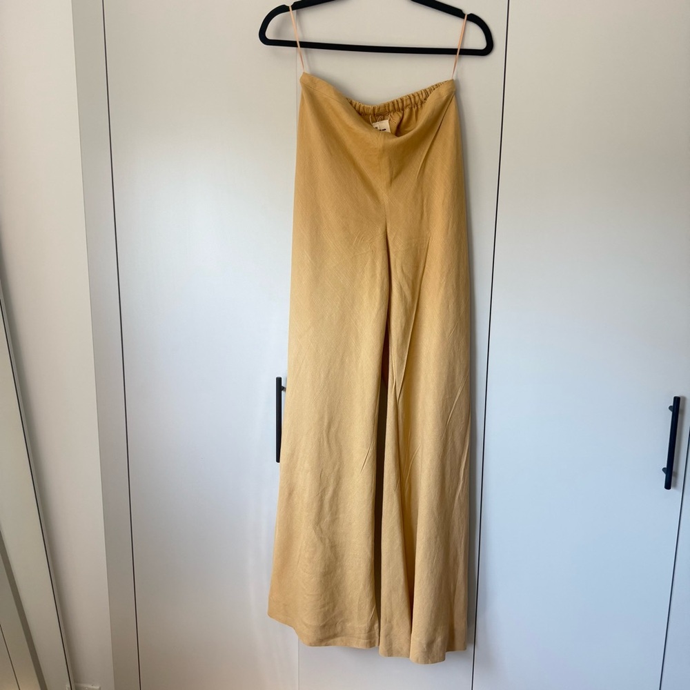 Cult Gaia Linen Blend Wide-Leg Pants – Mustard – Size M – NWOT